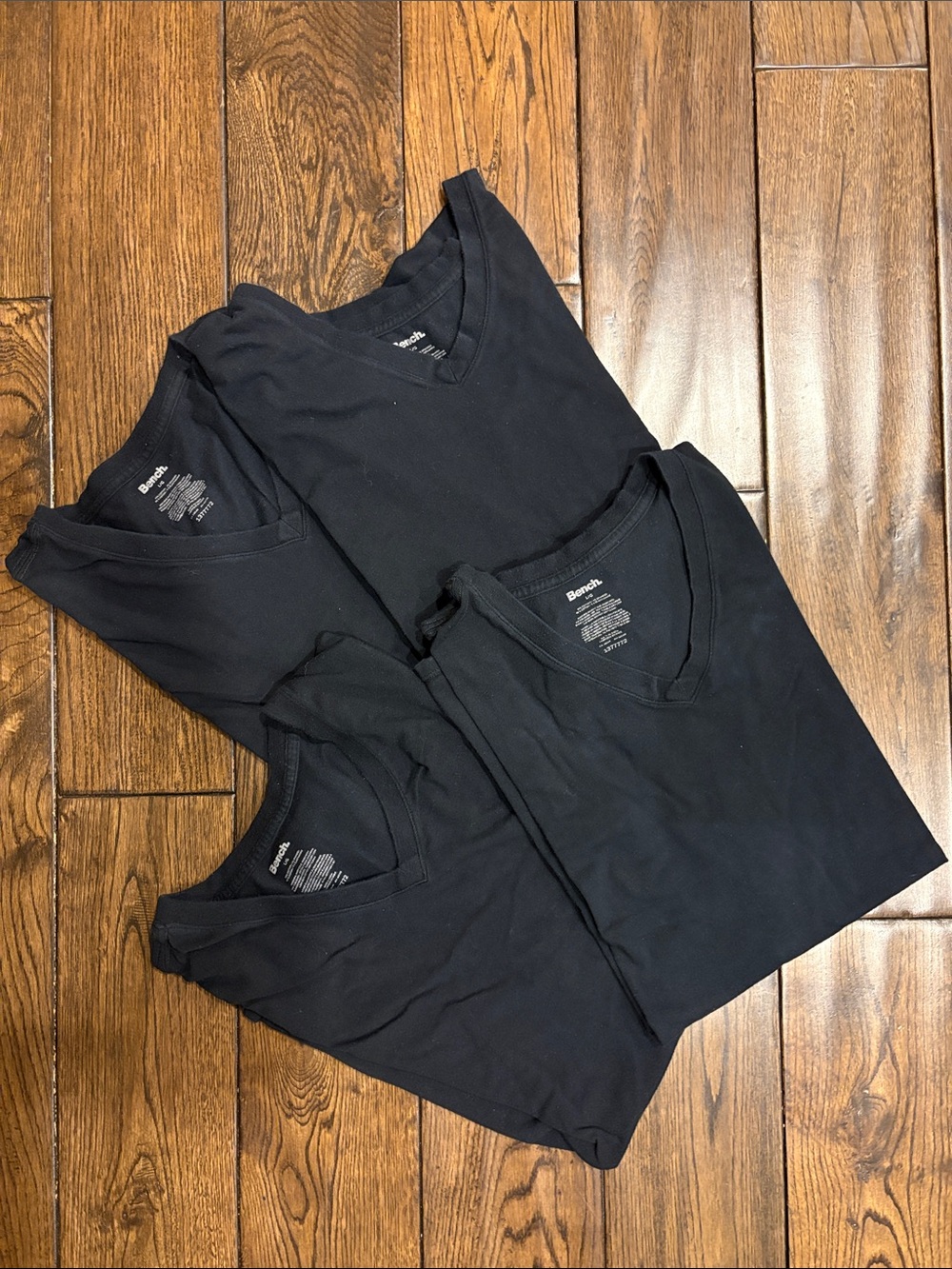 Bench Men's Black V-Neck Tagless Short Sleeve Tee Pack